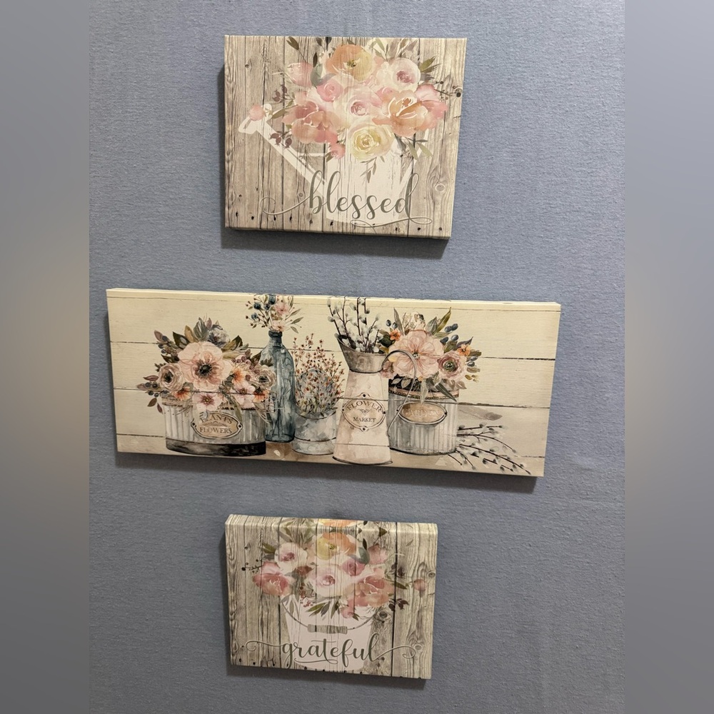 3 Pc Beautiful Floral Artwork